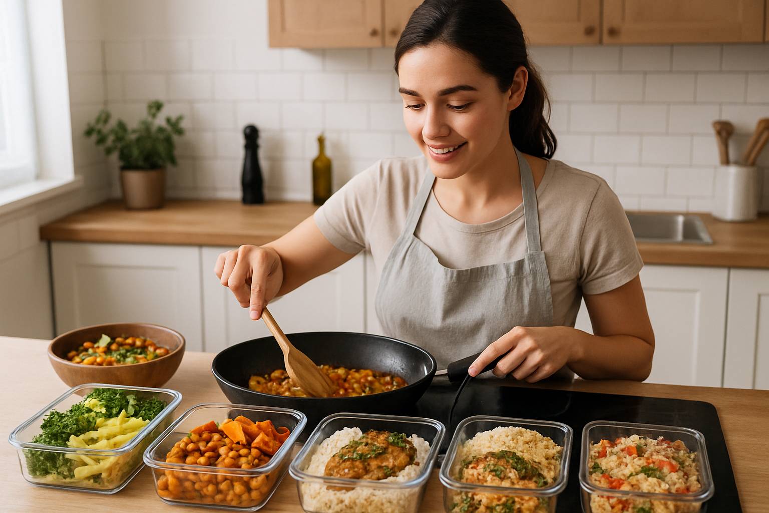 Batch cooking du dimanche : 4 repas prêts en 1h chrono